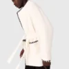 Lined coat with contrasting ribbon