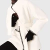 Lined coat with contrasting ribbon