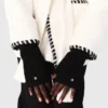 Lined coat with contrasting ribbon