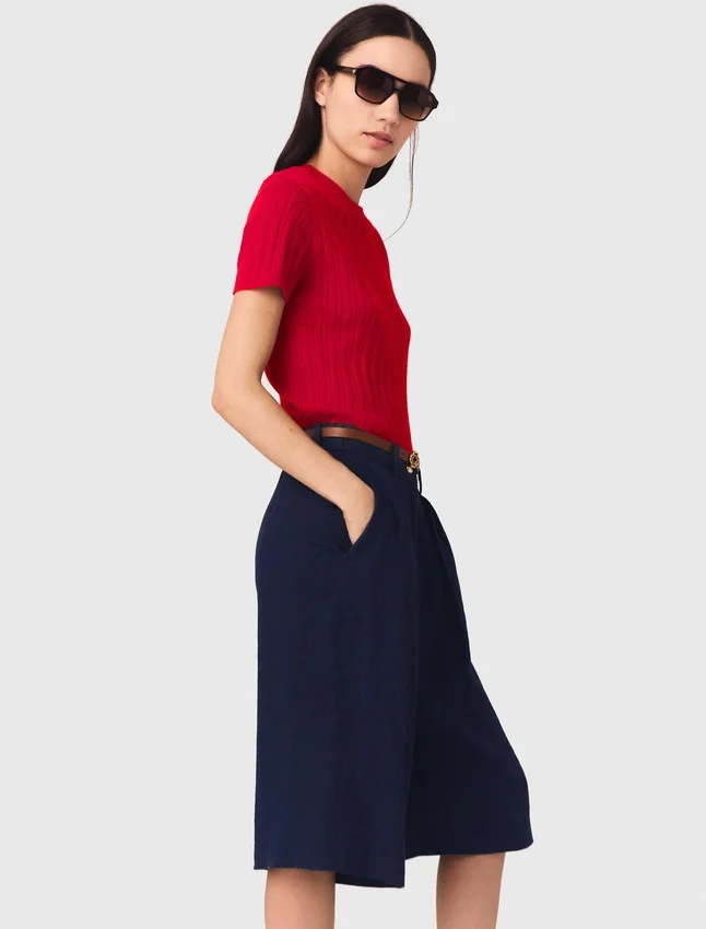 Linen-blend Bermuda shorts Linen-blend Bermuda shorts
