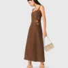 Linen blend maxi dress