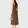 Linen blend maxi dress