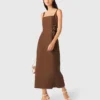 Linen blend maxi dress