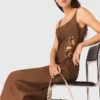 Linen blend maxi dress