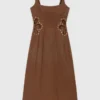 Linen blend maxi dress