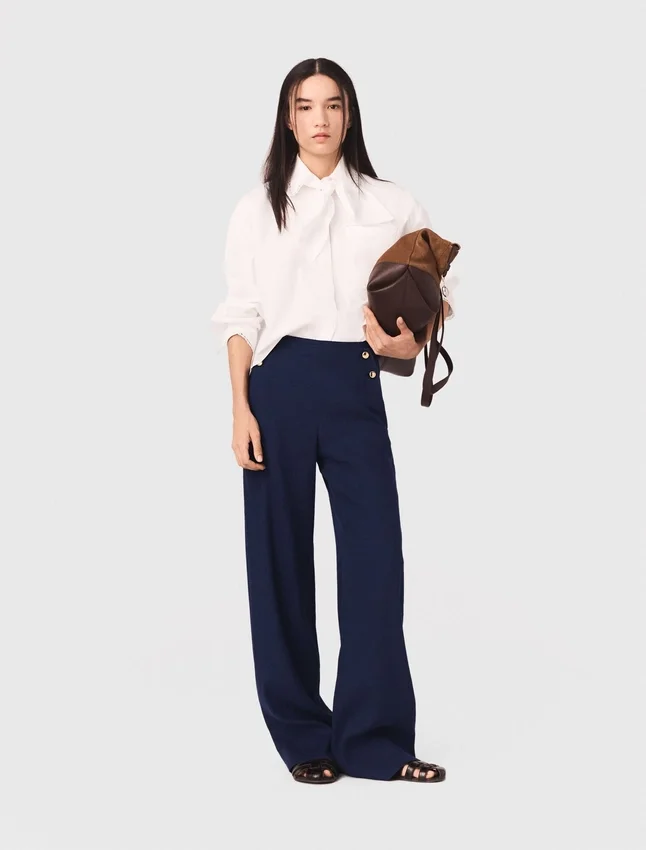 Linen-blend sailor trousers Linen-blend sailor trousers