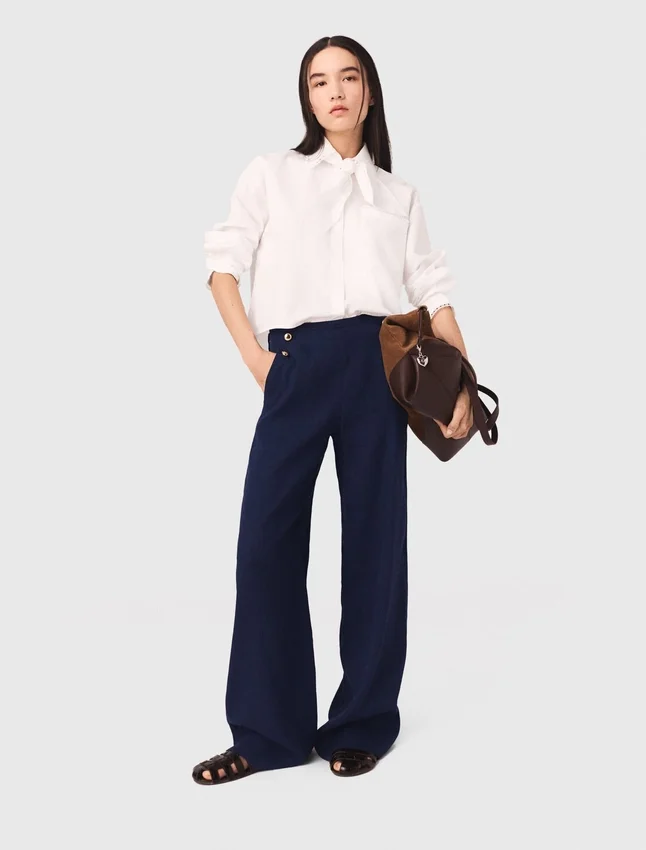 Linen-blend sailor trousers Linen-blend sailor trousers