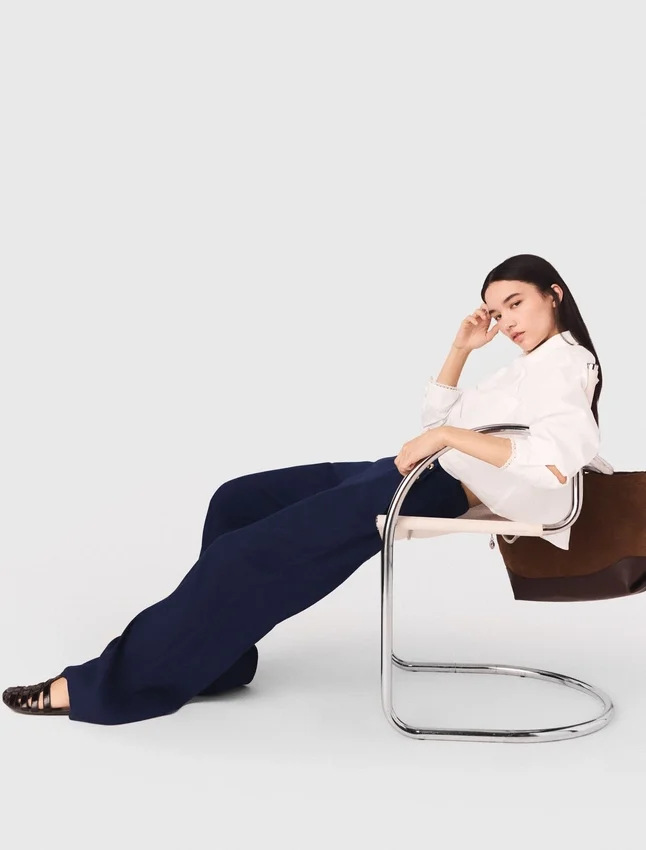 Linen-blend sailor trousers Linen-blend sailor trousers