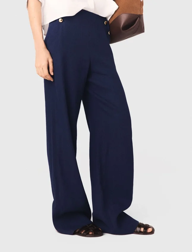 Linen-blend sailor trousers Linen-blend sailor trousers