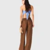 Linen-blend trousers
