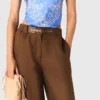 Linen-blend trousers