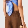 Linen-blend trousers
