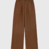 Linen-blend trousers