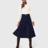 Long cotton skirt with belt
