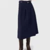 Long cotton skirt with belt