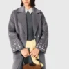 Long double-faced rhinestone coat