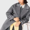 Long double-faced rhinestone coat