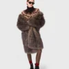 Long faux fur coat