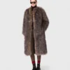 Long faux fur coat