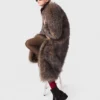 Long faux fur coat