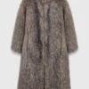Long faux fur coat