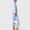 Long pleated dress with eyelets