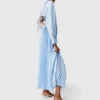 Long pleated dress with eyelets