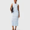 Long ruffled knit skirt