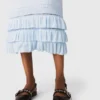 Long ruffled knit skirt