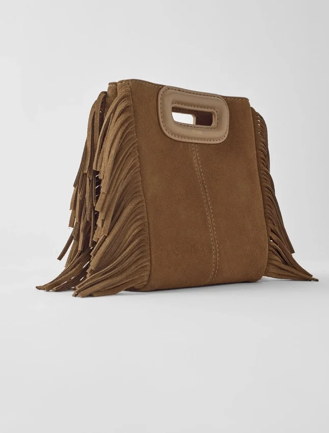 M mini bag in suede leather M mini bag in suede leather