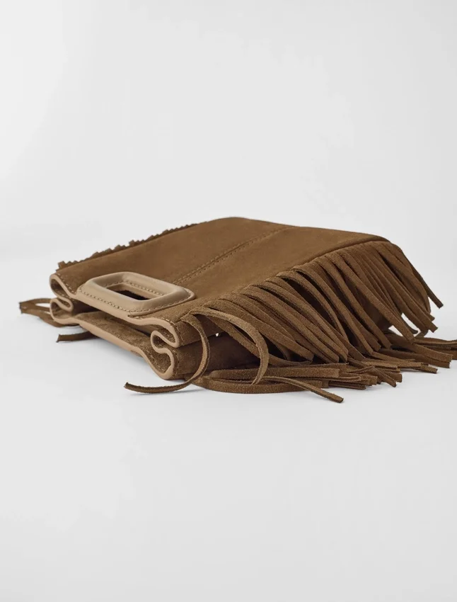 M mini bag in suede leather M mini bag in suede leather