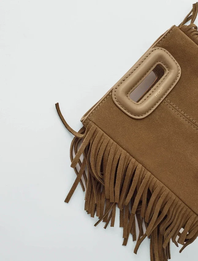 M mini bag in suede leather M mini bag in suede leather