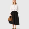 maxi skirt with contrast waistband