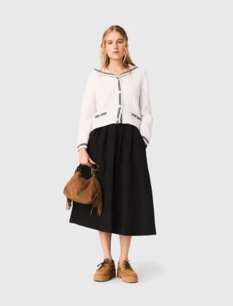 maxi skirt with contrast waistband