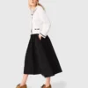 maxi skirt with contrast waistband