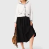 maxi skirt with contrast waistband