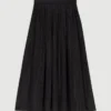 maxi skirt with contrast waistband