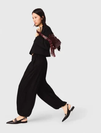 Metallic harem trousers