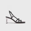 Metallic heel strappy sandals