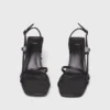 Metallic heel strappy sandals