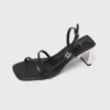 Metallic heel strappy sandals