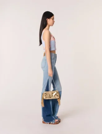 Metallic leather Miss M clutch bag