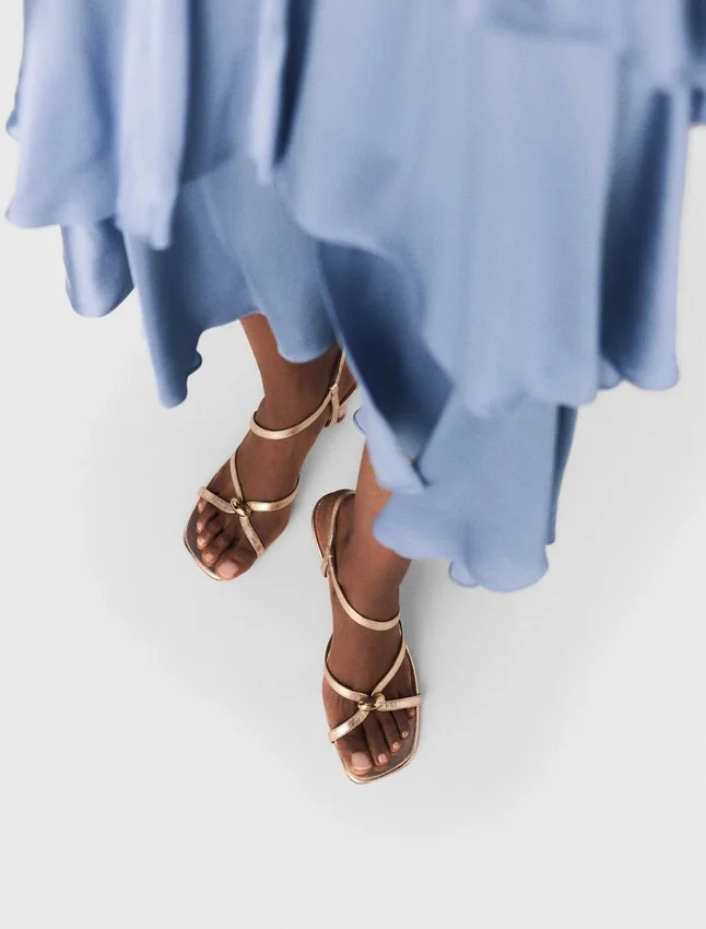 Metallic multi-strap sandals Metallic multi-strap sandals