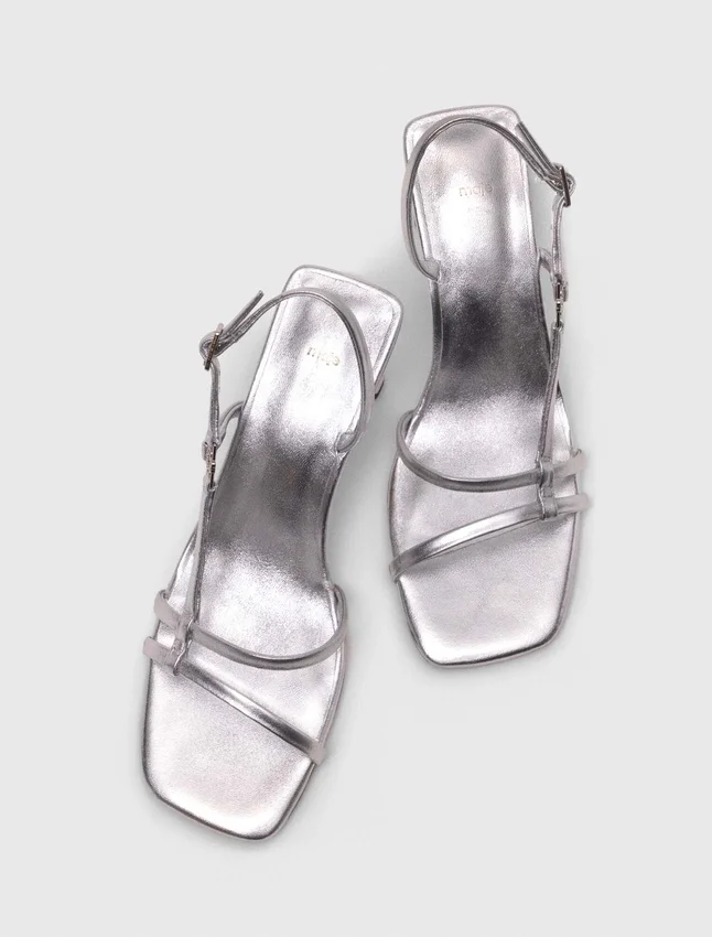 Metallic strappy heeled sandals Metallic strappy heeled sandals