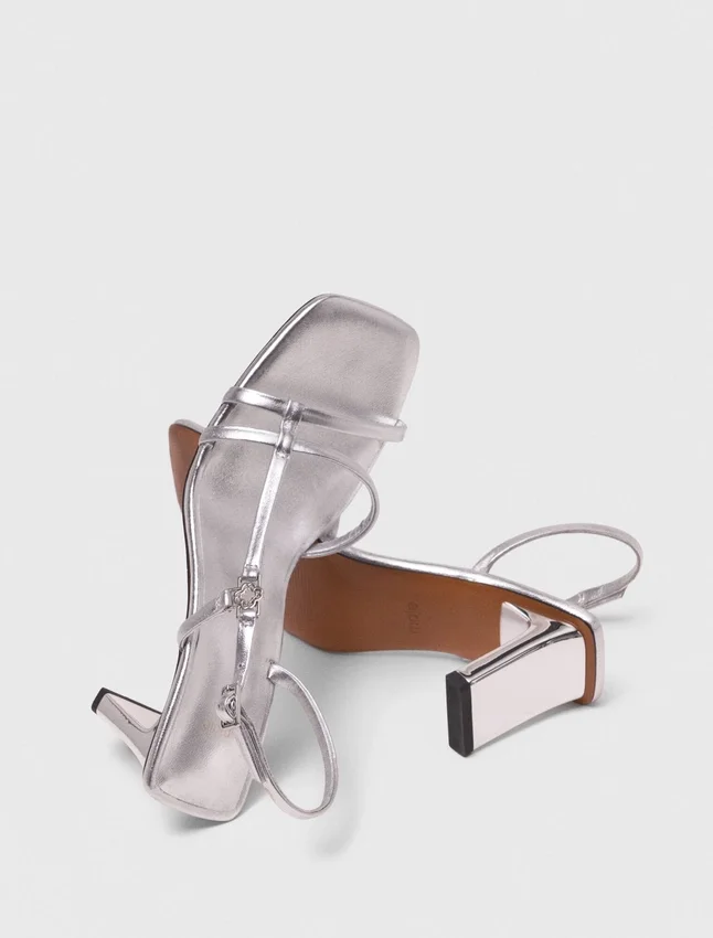 Metallic strappy heeled sandals Metallic strappy heeled sandals