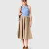 Mid-length cotton skirt