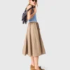 Mid-length cotton skirt