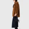Mid-length faux fur coat