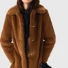 Mid-length faux fur coat