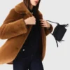 Mid-length faux fur coat